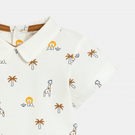 Obaibi Φορμάκι κοντομάνικο με μικρή λαιμόκοψη, ζωάκια, για μωρά αγοράκια (σετ των 3)