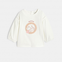 Obaibi Μπλούζα με γατάκια λευκή για μωρά κοριτσάκια