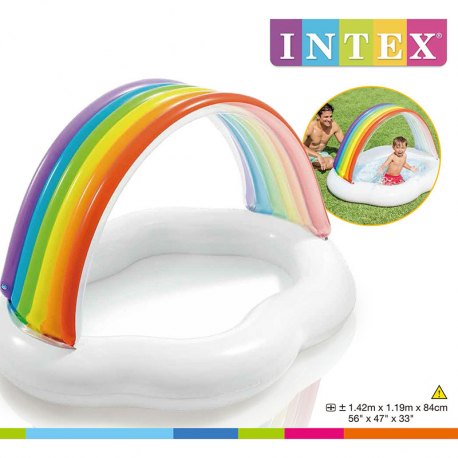 Φουσκωτή πισίνα INTEX Rainbow Cloud με σκίαστρο 1-3 ετών