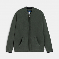 Okaidi Ζακέτα μακριά με γιακά teddy πράσινο για αγόρια