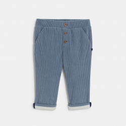 Obaibi Παντελόνι από βελούδο κοτλέ μαλακό  μπλε για μωρά αγοράκια