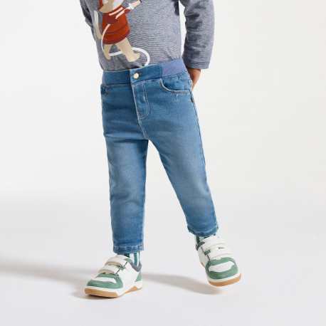 Obaibi Παντελονοκολάν ελαστικό σε ανοιχτό μπλε για μωρά unisex