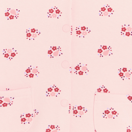 Obaibi Μπουφάν teddy με φλοράλ σχέδιο από χνουδωτό ύφασμα για μωρά κοριτσάκια