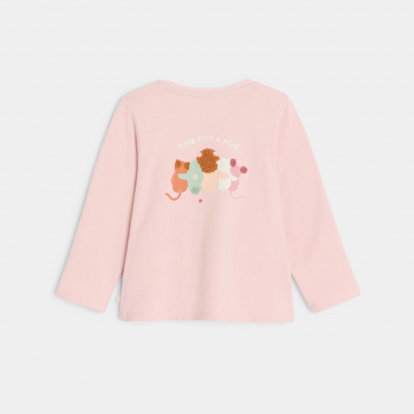 Obaibi Μπλούζα μακρυμάνικη λαγουδάκι, ροζ για μωρά κοριτσάκια