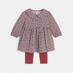 Obaibi Φόρεμα με τυπωμένα λεοπάρ σχέδιο και μπορντό κολάν για μωρά κοριτσάκια