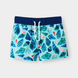 Obaibi Short de bain imprime coquillages bleu garcon