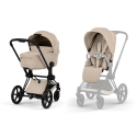 Καρότσι και port-bebe Cybex Platinum Priam Comfort Matt Black - Cozy Beige