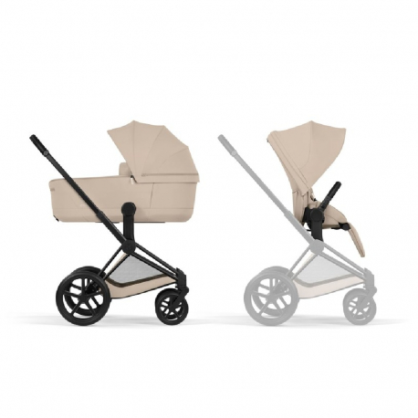 Καρότσι και port-bebe Cybex Platinum Priam Comfort Matt Black - Cozy Beige