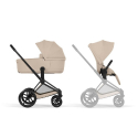 Καρότσι και port-bebe Cybex Platinum Priam Comfort Matt Black - Cozy Beige
