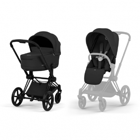 Καρότσι και port-bebe Cybex Platinum Priam Comfort Matt Black - Sepia Black