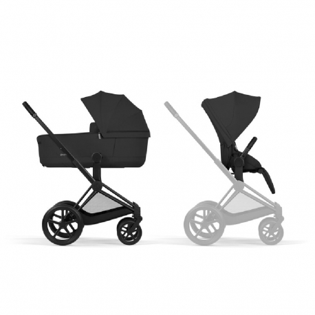 Καρότσι και port-bebe Cybex Platinum Priam Comfort Matt Black - Sepia Black