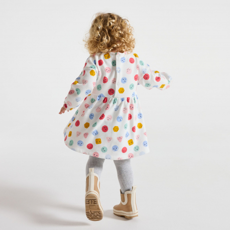 Obaibi Φόρεμα από χνουδωτό ύφασμα ελαφρύ συναισθήματα, λευκό για μωρά κοριτσάκια