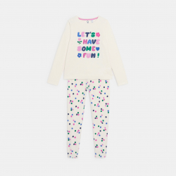 Okaidi Πιτζάμα φλοράλ μπεζ για κορίτσια