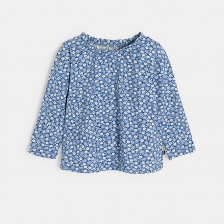 Obaibi Μπλούζα με λουλούδια και φρούτα μπλε για μωρά κοριτσάκια