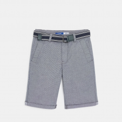 Okaidi Βερμούδα chino μονόχρωμη με ζώνη για αγόρια