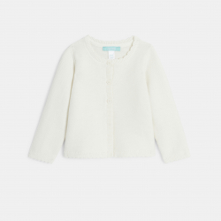 Obaibi Ζακέτα πλεκτή, σε ιδιαίτερο σχέδιο εκρού για μωρά κοριτσάκια