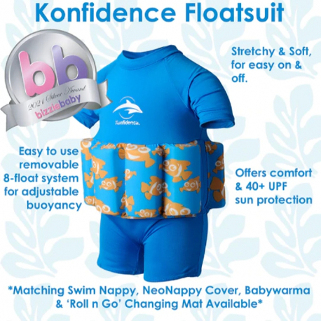 Σωσίβιο - ολόσωμο μαγιό Konfidence™ Floatsuit Clownfish 1-2 ετών