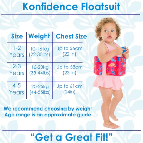 Σωσίβιο - ολόσωμο μαγιό Konfidence™ Floatsuit Hibiscus 1-2 ετών