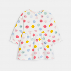 Obaibi Φόρεμα από χνουδωτό ύφασμα ελαφρύ συναισθήματα, λευκό για μωρά κοριτσάκια