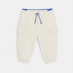 Obaibi Παντελόνι φόρμας από χνουδωτό ύφασμα γκρι για μωρά αγοράκια