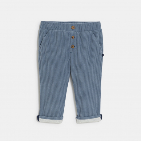 Obaibi Παντελόνι από βελούδο κοτλέ μαλακό  μπλε για μωρά αγοράκια