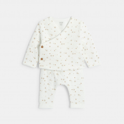 Obaibi Σύνολο από 3 βαμβακερά κομμάτια αστέρια λευκό για νεογέννητα αγοράκια