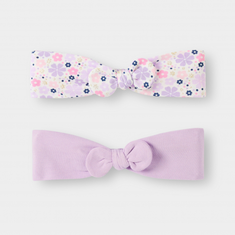 Obaibi Headband a noeud mauve bebe fille (lot de 2)