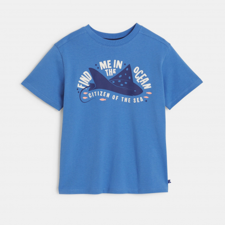 Okaidi T-shirt bleu a motif animalier Garcon