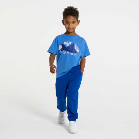 Okaidi T-shirt bleu a motif animalier Garcon