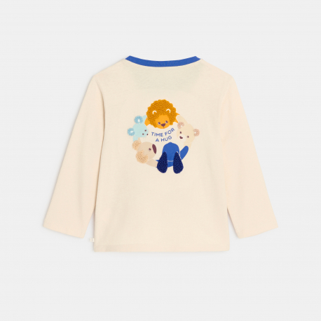 Obaibi Μπλούζα μπεζ με μοτίφ ζωάκια για μωρά αγοράκια