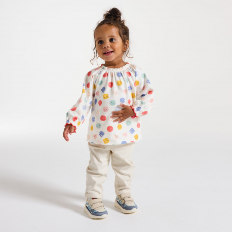 Obaibi Μπλούζα με λάστιχο με τυπωμένα σχέδια ροζ για μωρά κοριτσάκια