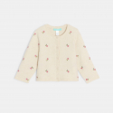 Obaibi Ζακέτα από πλεκτό ύφασμα μπεζ με μοτίφ λουλούδι για μωρά κοριτσάκια