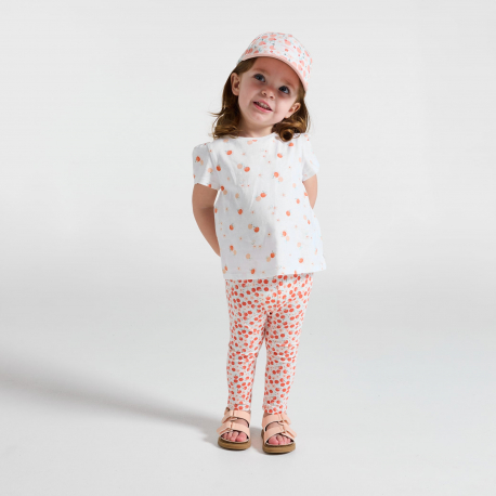 Obaibi T-shirt jersey fruits blanc bebe fille
