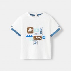 Obaibi T-shirt animaux marins blanc bebe garcon