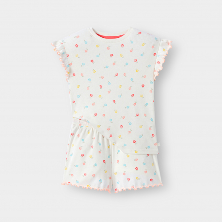 Okaidi Ensemble de pyjama blanc a motif floral fille