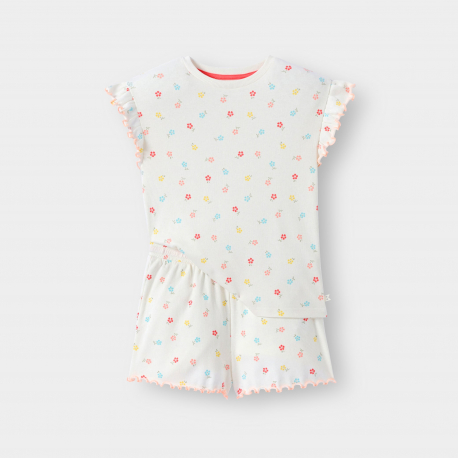 Okaidi Ensemble de pyjama blanc a motif floral fille