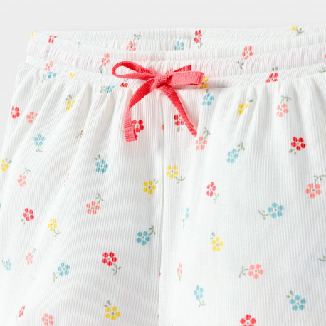 Okaidi Ensemble de pyjama blanc a motif floral fille