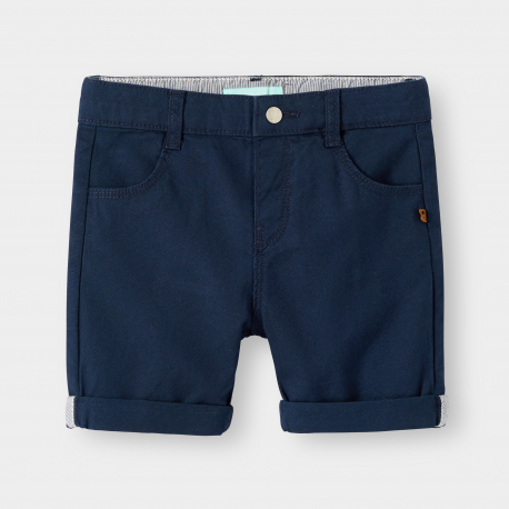 Obaibi Βερμούδα ίσια από βαμβάκι, με ιδιαίτερο σχέδιο σε ανοιχτό μπλε για μωρά αγοράκια