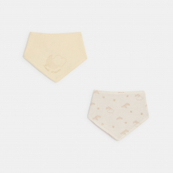 Obaibi Lot de bavoirs bandana beige mixte