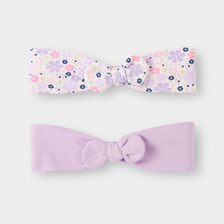 Obaibi Headband a noeud mauve bebe fille (lot de 2)