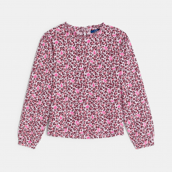 Okaidi Μπλούζα λεοπάρ ροζ για κορίτσια