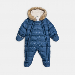 Obaibi Βρεφική φόρμα εξόδου μπλε με γούνα