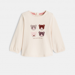Obaibi Μπλούζα μπεζ με μοτίφ ζώα για μωρά κοριτσάκια