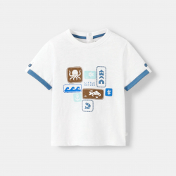 Obaibi T-shirt animaux marins blanc bebe garcon