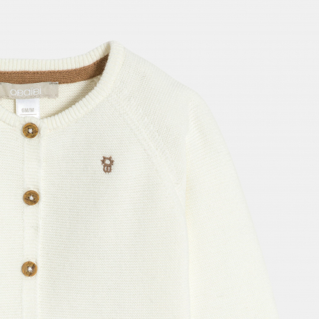 Obaibi Ζακέτα πλεκτή, λευκή, για νεογέννητα, Unisex
