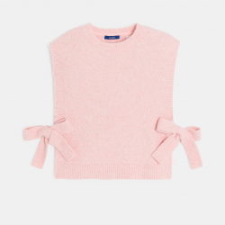 Okaidi Πουλόβερ πόντσο, αμάνικο ροζ για κορίτσια