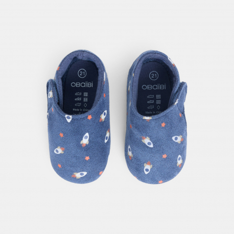 Obaibi Παπουτσάκια αγκαλιάς με μοτίφ πύραυλο για μωρά αγοράκια