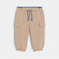 Obaibi Παντελόνι φόρμας από χνουδωτό ύφασμα μπεζ για μωρά κοριτσάκια