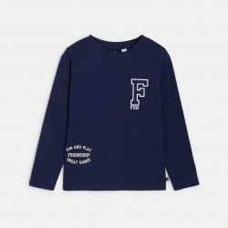 Okaidi Μπλούζα μακρυμάνικη με μήνυμα γκρι για αγόρια