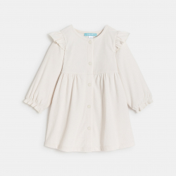 Obaibi Φόρεμα από κοτλέ βελούδο μπεζ για μωρά κοριτσάκια